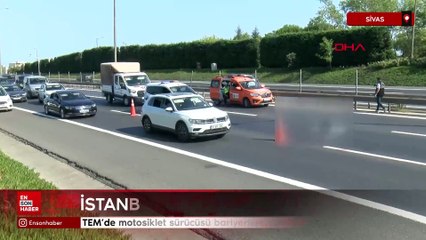 Ataşehir TEM'de motosiklet kazası