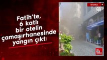 Fatih'te, 6 katlı bir otelin çamaşırhanesinde yangın çıktı