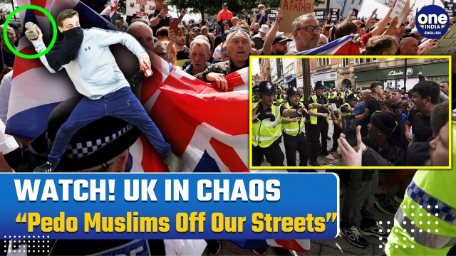 UK Unrest: Right-Wing Protests Violently Escalate After Muslim Men Come Out with Machetes | WATCH