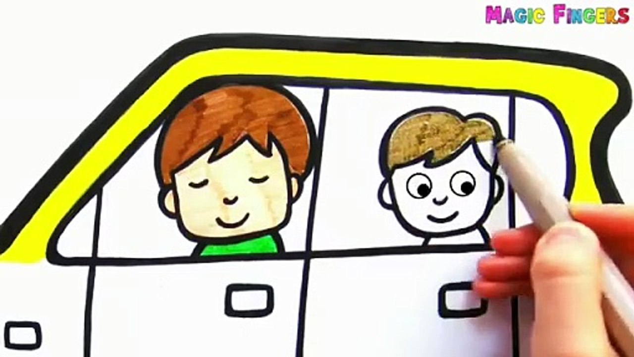 Car Drawing, Painting and Coloring for Toddlers, Kids _ Easy Painting Tips #177