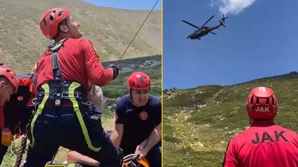 Off-road aracı, 100 metrelik uçuruma düştü: Helikopterli müdahale