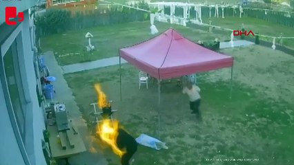 Mangalda jel yakıt kullanırken kendini yaktı, kalp krizinden öldü