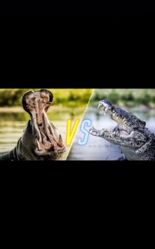 Hippo vs Crocodile. #hippo #crocodile #hippos #hippopotamus #crocodiles #animals #wildlife #deer