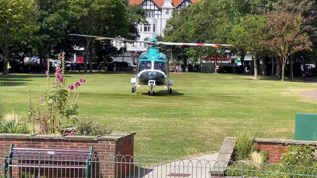 Air ambulance takes off from Steyne Gardens in Worthing after attending incident