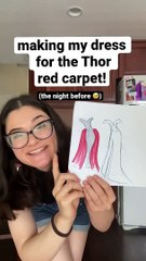 making my dress for the Thor red carpet the night before