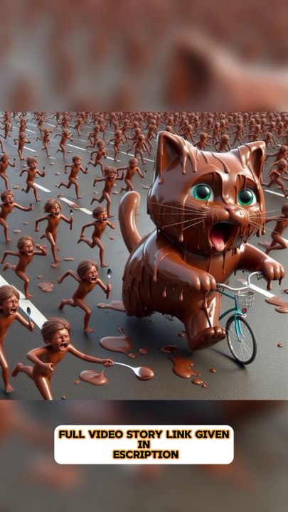 Cute cat become chocolate cute cat in chocolate