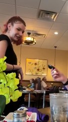 Tipping a waitress a car