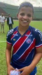 ‘Posso dizer que sou campeã’ diz jogadora do Bahia; veja vídeo