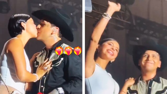 Ángela Aguilar sube al escenario en Mazatlán junto a Christian Nodal... ¿como esposa embarazada?