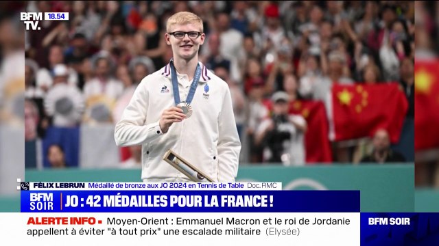 C'est incroyable, c'est un rêve : la réaction de Félix Lebrun, médaillé de bronze français aux JO de Paris 2024 en tennis de table