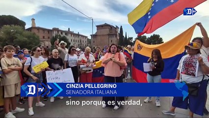 Senadora italiana Cinzia Pellegrino se suma a la concentración de venezolanas que rechazan dictadura de Maduro