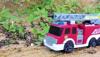 Rescue construction vehicles with farm animals _ BIBO TOYS