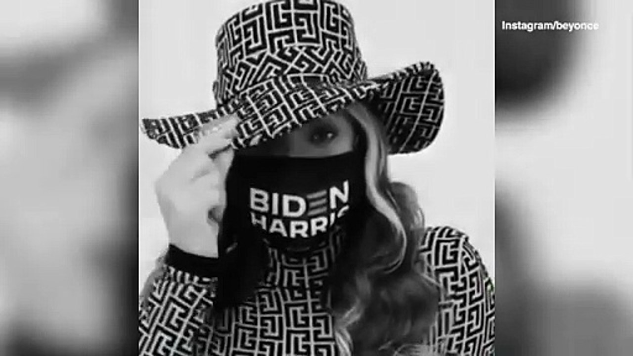 Beyonce rocks Biden-Harris mask encouraging fans to vote - video ...