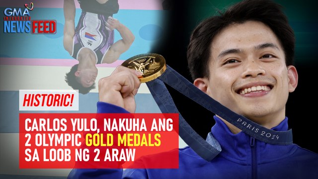 Historic! – Carlos Yulo, nakuha ang 2 Olympic gold medals sa loob ng 2 araw | GMA Integrated Newsfeed