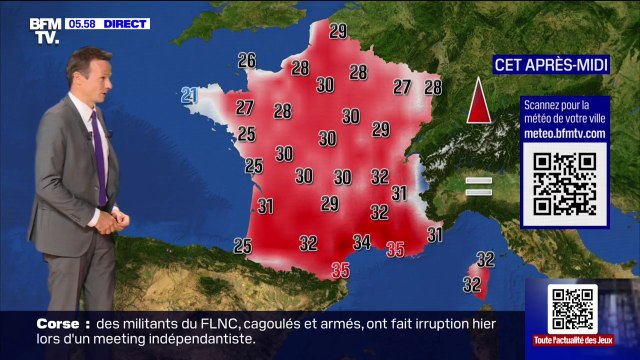 Du soleil partout en France, sauf sur la pointe bretonne, avec des températures comprises entre 21 et 35°C... La météo de ce lundi 5 août