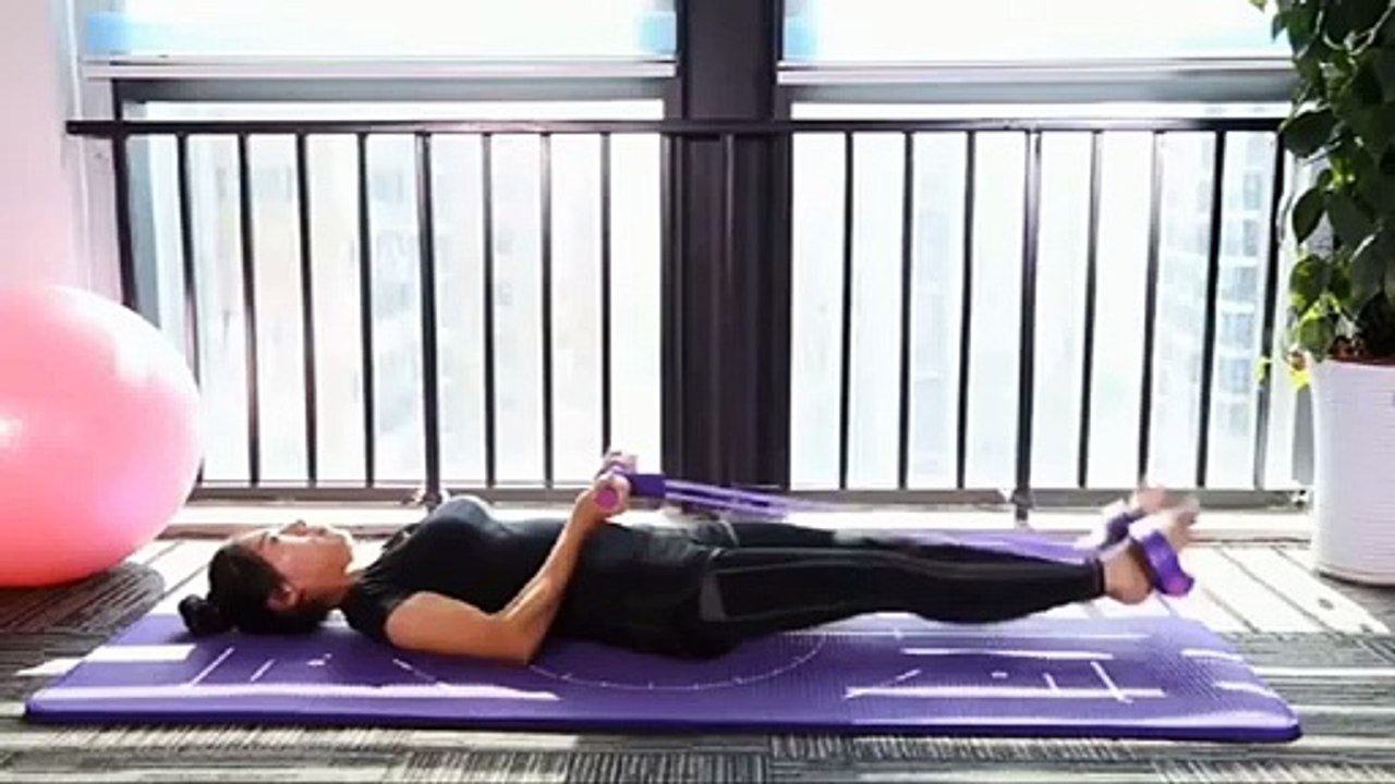 foot-pedal-resistance-band-elastic-sit-up-pull-rope-yoga-fitness-gym-elastic-pull-ropes-tummy-trimmer-random-colors-12 - 1