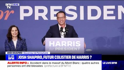 Josh Shapiro, gouverneur de Pennsylvanie, colistier pressenti de Kamala Harris