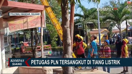 Evakuasi Dramatis Petugas PLN Tersangkut di Tiang Listrik