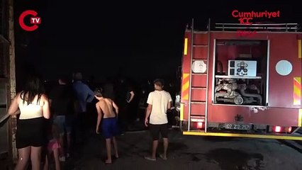 Geri dönüşüm tesisinde işçilerin kullandığı konteyner yandı