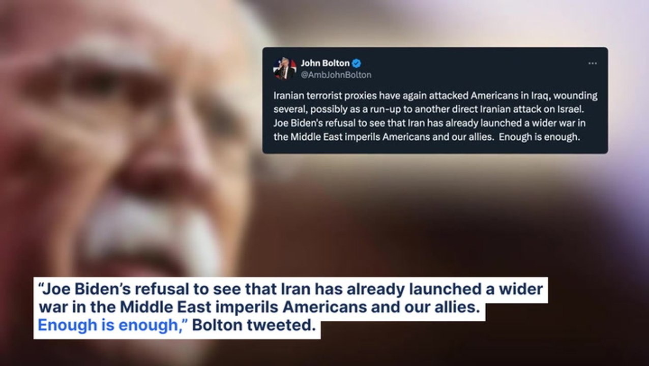 John Bolton Says Biden's 'Refusal To See That Iran Has Already Launched A Wider War...Imperils Americans' After Rockets Wound US Soldiers In Iraq
