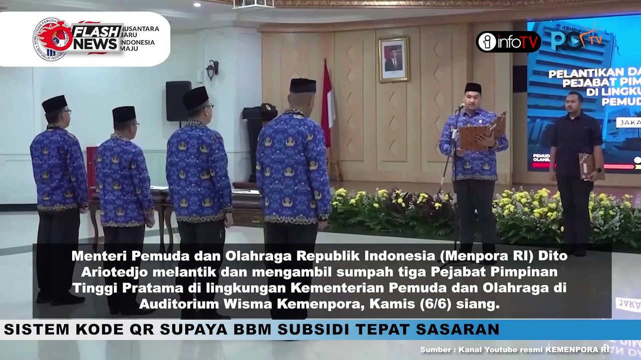 MENPORA DITO MELANTIK PEJABAT PIMPINAN TINGGI PRATAMA DI LINGKUNGAN KEMENPORA