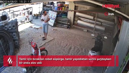 Antalya'da şok görüntü: Robot süpürge bomba gibi patladı
