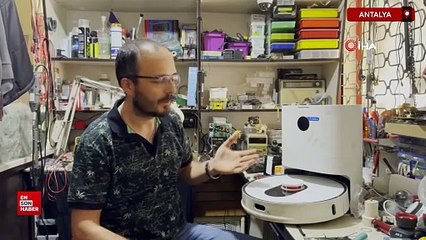 Antalya'da robot süpürge önce alev aldı sonra bomba gibi patladı