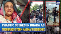 WATCH: Protesters Storm Inside Bangladesh PM Residence As Sheikh Hasina Flees | Bangladesh Protests