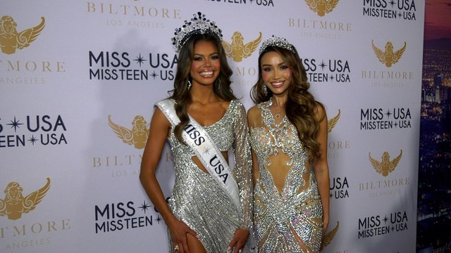 Alma Cooper and Savannah Gankiewicz 2024 Miss USA Finals Post-Show Red Carpet at Peacock Theatre at L.A. Live
