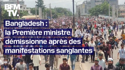 Tải video: Au Bangladesh, la Première ministre Sheikh Hasina démissionne après des affrontements sanglants et la prise d’assaut de son palais par des manifestants