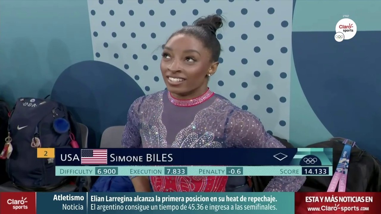 Simone Biles no logra imponerse en la final de Suelo en París 2024