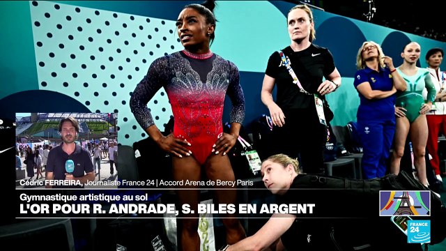 JO 2024 : Pas de quatrième médaille d'or pour Simone Biles en gymnastique, qui remporte l'argent au sol