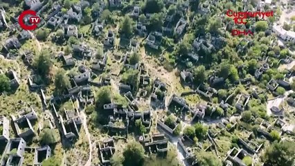 Muğla'nın 'hayalet köyü', havadan görüntülendi