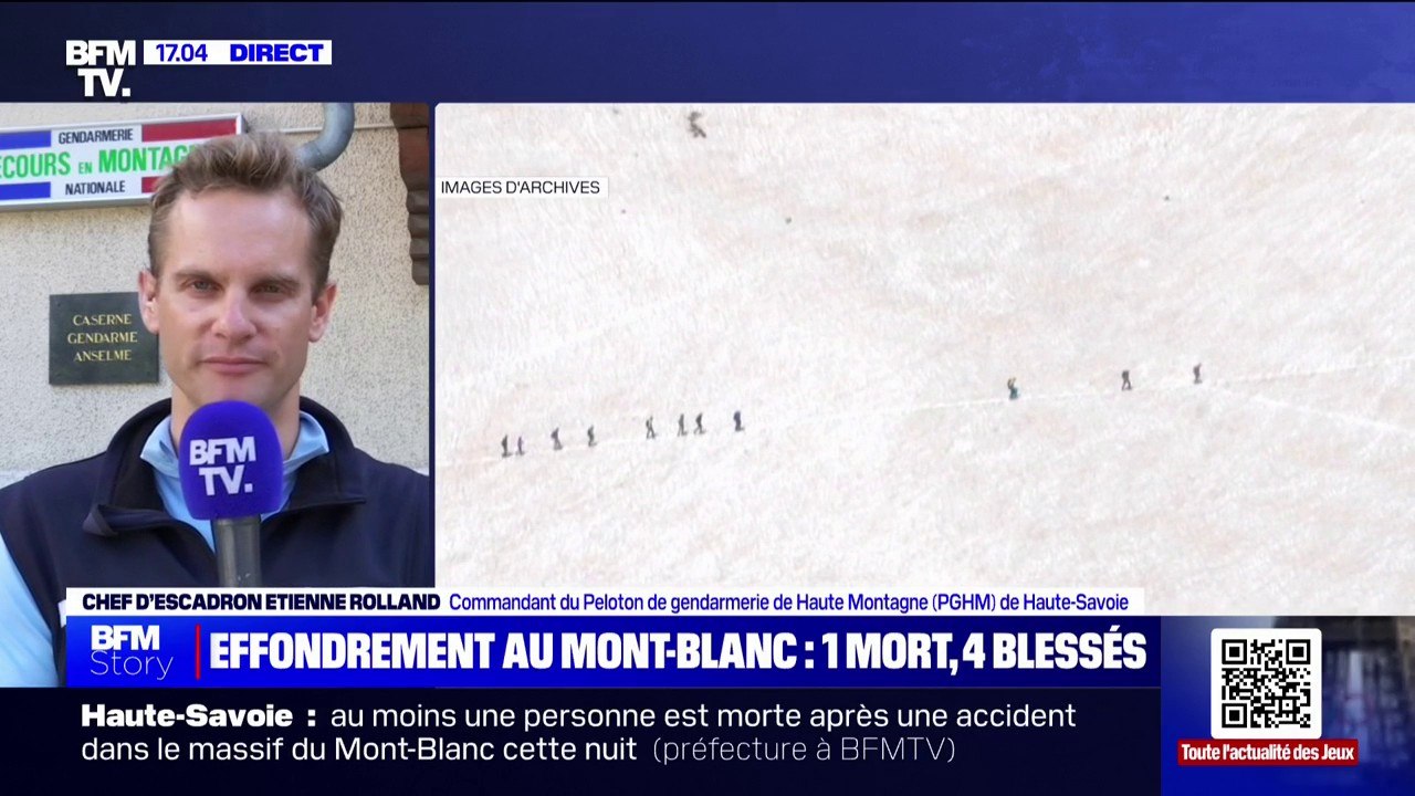 Avalanche au Mont-Blanc: "On déconseille vivement aux alpinistes de repartir sur cet itinéraire-là en ce moment", déclare le gendarme Etienne Rollad
