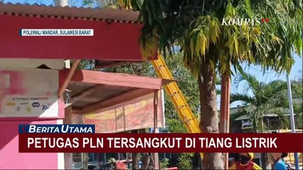 Petugas PLN di Sulawesi Barat Tersangkut Tiang Listrik, Evakuasi Berlangsung Dramatis