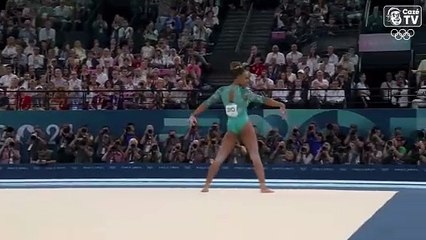 La rutina de Rebeca Andrade en suelo