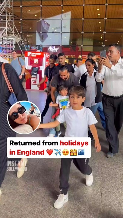 Kareena Kapoor returns from a delightful family vacation in England.