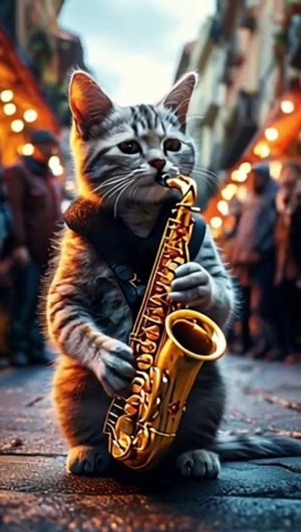 Cat dancing music make it Artificial intelligence  very funny video/ #AI #fyp #trend Artificial inte