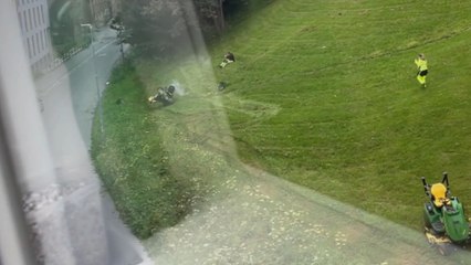 Surprising first day at work with the park crew's lawn mower breakdown