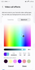 Video call background settings in Samsung