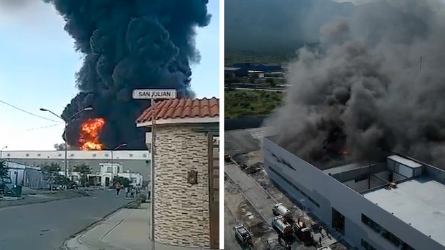 Nuevo León: Se reporta incendio en una nave industrial de Santa Catarina, más de 200 personas evacuadas