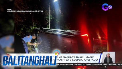 2 lalaki nangholdap at nang-carnap umano ng inupahang sasakyan; 1 sa 3 suspek, arestado | Balitanghali