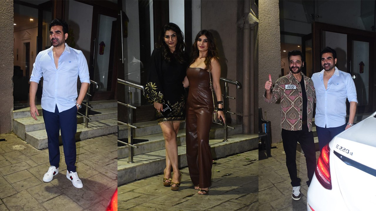 Arbaaz Khan की Birthday Party में बेटी Rasha Thadani के साथ पहुंचीं Raveena Tandon ने जीता दिल
