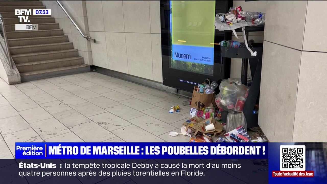 Métro de Marseille: les poubelles débordent en...