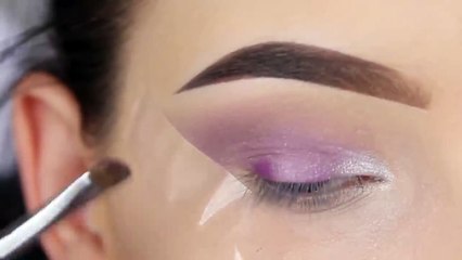 Easy purple eyeshadow makeup tutorial + Glitter