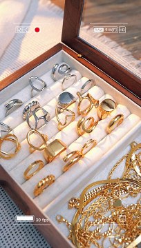 Gold Stackable Rings Set