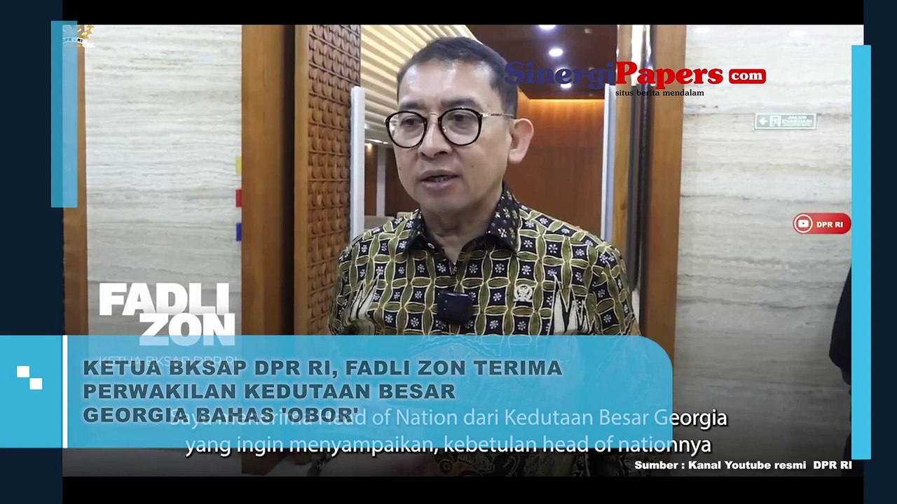 Ketua BKSAP DPR RI, Fadly Zon Terima Perwakilan Kedutaan Besar Georgia Bahas Obor