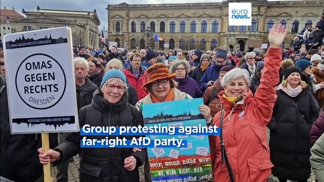 German 'grannies against the far-right' protest ahead of state elections