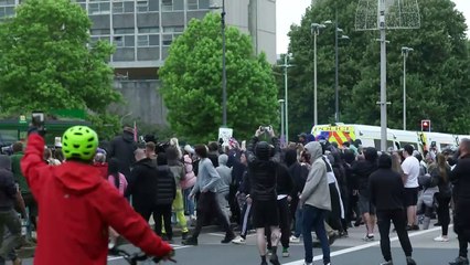 Officers injured and six people arrested in Plymouth protest