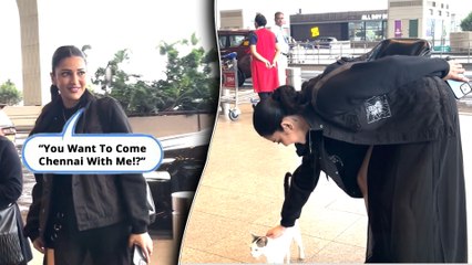 Shruti Haasan’s Sweet Moment With A Kitten At Mumbai Airport; WATCH